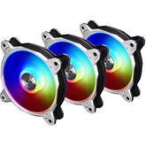 LIAN LI Bora Digital Series RGB 120mm ARGB LED PWM Fan, 3 Fans Pack - (Silver) Frame | BORA DIGITAL | - CompuMe